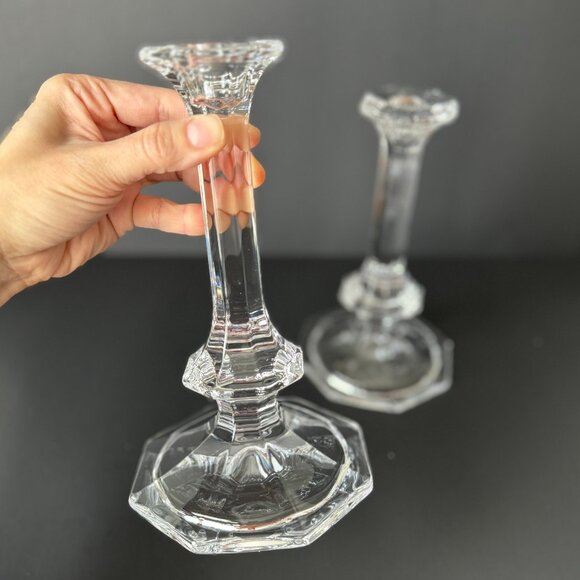 Crystal Candlestick Holder 8 Inch Tall - Picture 3 of 15